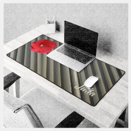 Roter Hibiskus Moderne, schlaue graue Streifen Schreibtischunterlage