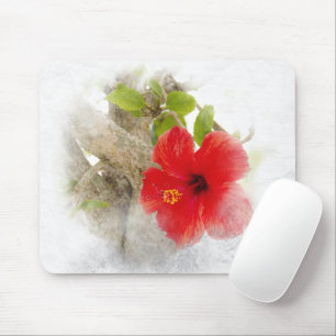 Roter Hibiskus Mousepad
