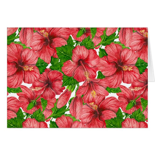 Roter Hibiskus Muster II (Vorderseite (Horizontal))