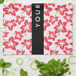 Roter Hibiskus, Rote Blume, Ihr Name Geschirrtuch