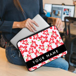 Roter Hibiskus, Rote Blume, Ihr Name Laptopschutzhülle<br><div class="desc">Elegantes,  stilvolles und raffiniertes Muster mit Blume aus Rotem Hibiskus. Modernes und trendiges Geschenk,  perfekt für den Blumendesigner in Ihrem Leben. Personalisieren Sie diese durch Hinzufügen von Namen,  Spitznamen,  Monogramm oder Initialen.</div>