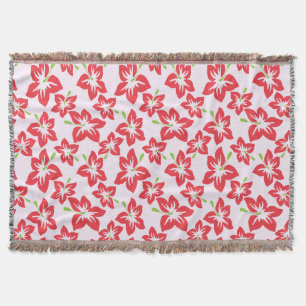 Roter Hibiskus, rote Blume, Muster von Blume Decke