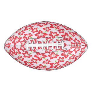 Roter Hibiskus, rote Blume, Muster von Blume Football