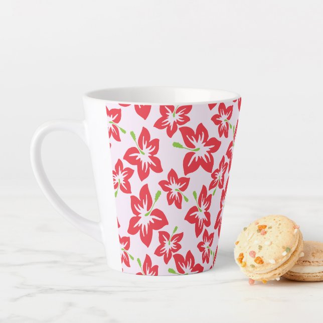 Roter Hibiskus, rote Blume, Muster von Blume Milchtasse (Beispiel)