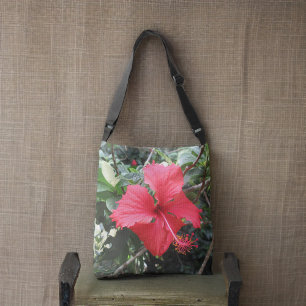 Roter Hibiskus Tasche