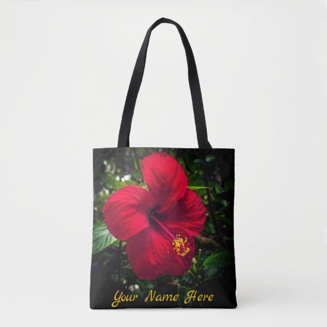 "Roter Hibiskus" Tote Tasche (Vorderseite)