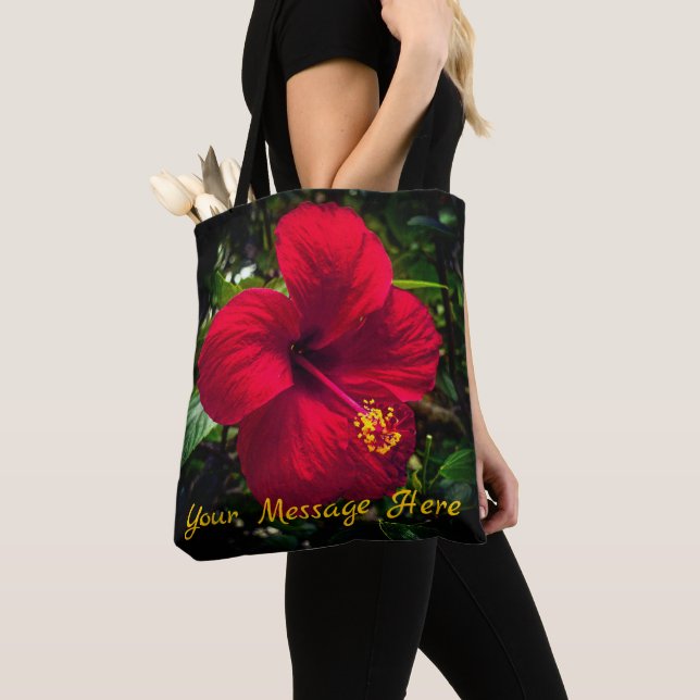 "Roter Hibiskus" Tragetasche (Von Nahem)