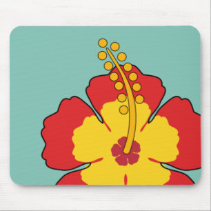 Roter Hibiskus Tropische Blume Mousepad