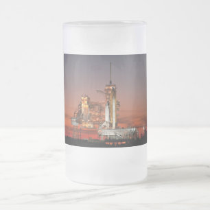 Roter Himmel für den Start der Raumfähre Atlantis Mattglas Bierglas