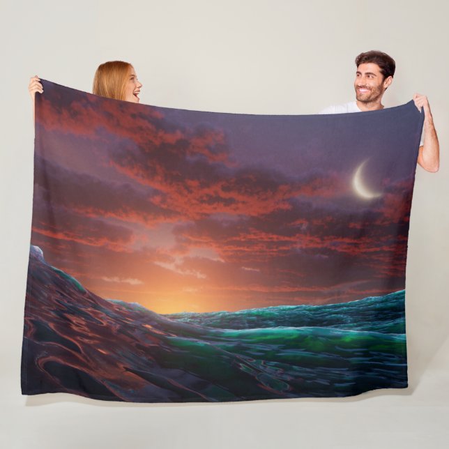 Roter Himmel in der Nacht Fleecedecke (Beispiel)