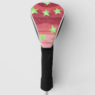 Roter Himmel mit Sternen Golf Headcover