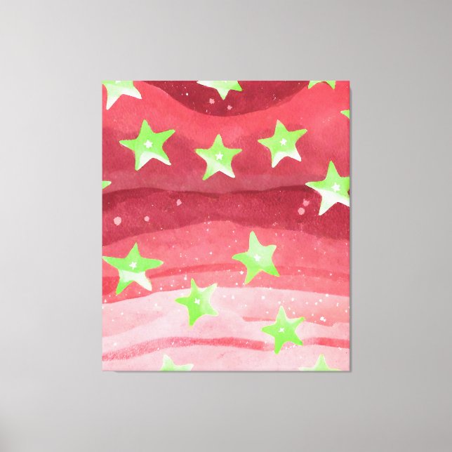 Roter Himmel mit Sternen Leinwanddruck (Vorderseite)