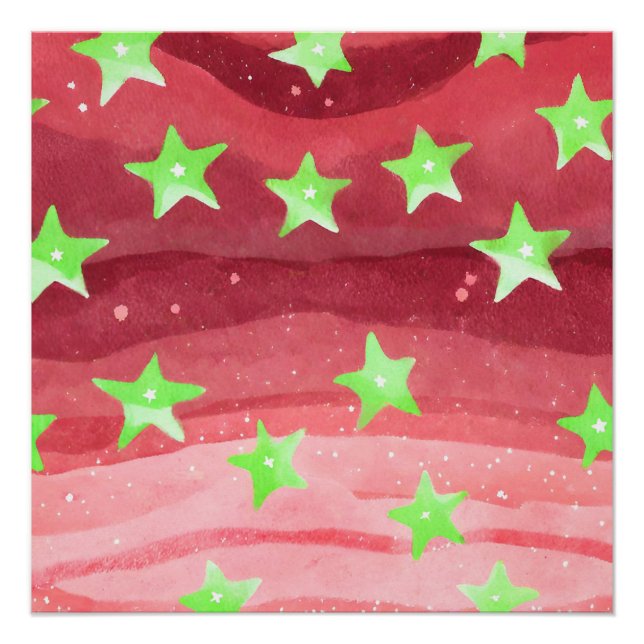 Roter Himmel mit Sternen Poster (Vorderseite)