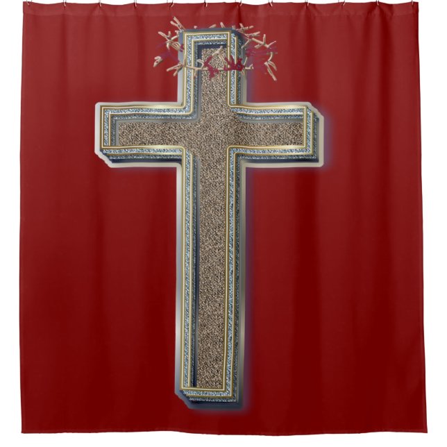 Roter Hintergrund des Duschvorhangs Duschvorhang (Vorderseite)