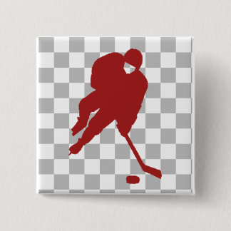 ROTER HOCKEY-SPIELER BUTTON