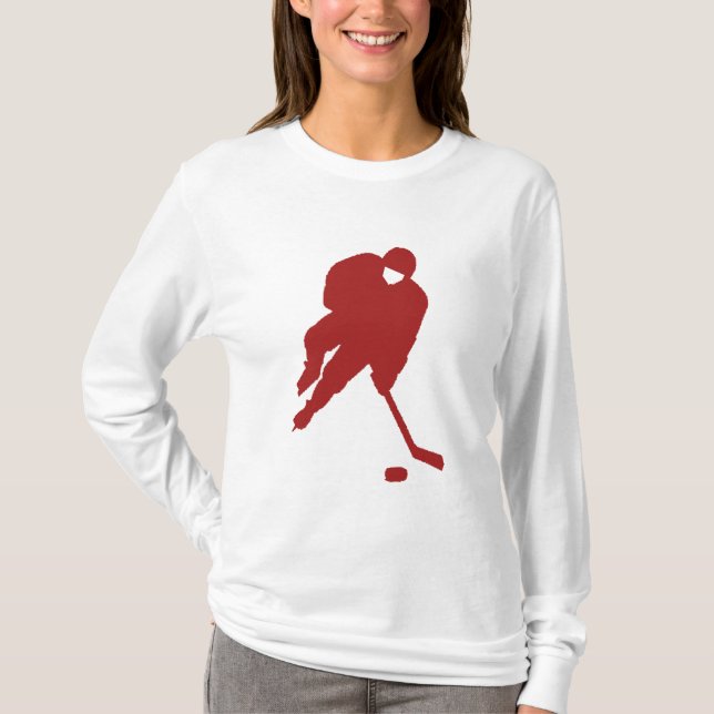 ROTER HOCKEY-SPIELER T-Shirt (Vorderseite)