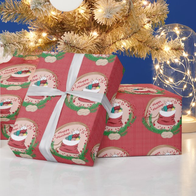 Roter Holiday Wrapping Paper Geschenkpapier (Feiertage)