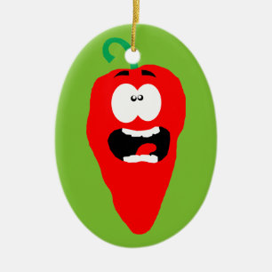 Roter Hot Chili Pepper Keramikornament