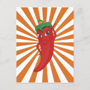 Roter Hot Pepper Diva Imitate Stickerei drucken Postkarte
