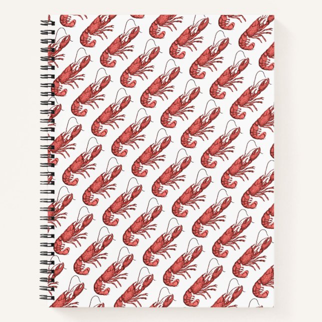 Roter-Hummer-Bilddesign Notizbuch (Vorderseite)
