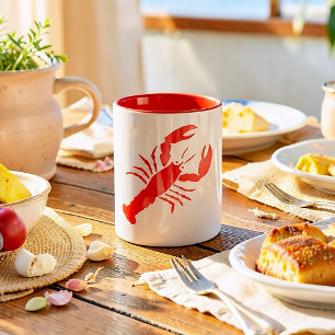 roter Hummer Zweifarbige Tasse