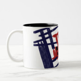 Roter Hummer Zweifarbige Tasse