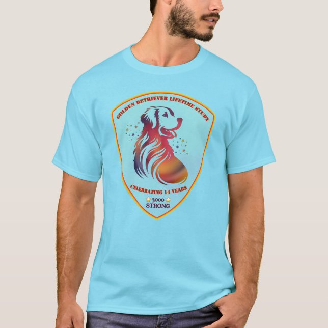 Roter Hund Blau T-Shirt (Vorderseite)