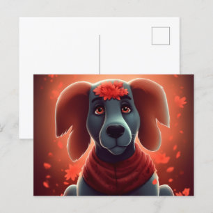 Roter Hund Postkarte