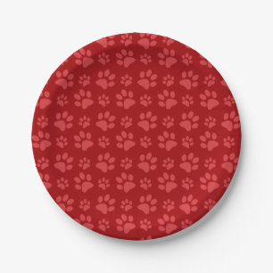 Roter Hundepflaster Pappteller