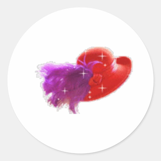 roter Hut Runder Aufkleber (Vorderseite)