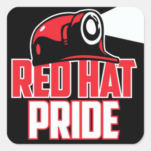 ROTER HUT STOLZ QUADRATISCHER AUFKLEBER