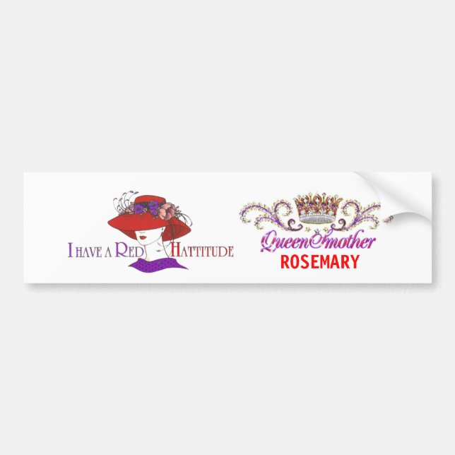 roter Hutkönigin-Autoaufkleber - besonders Autoaufkleber (Vorne)