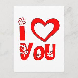 Roter Ich liebe dich-Jubiläumskarte Postkarte