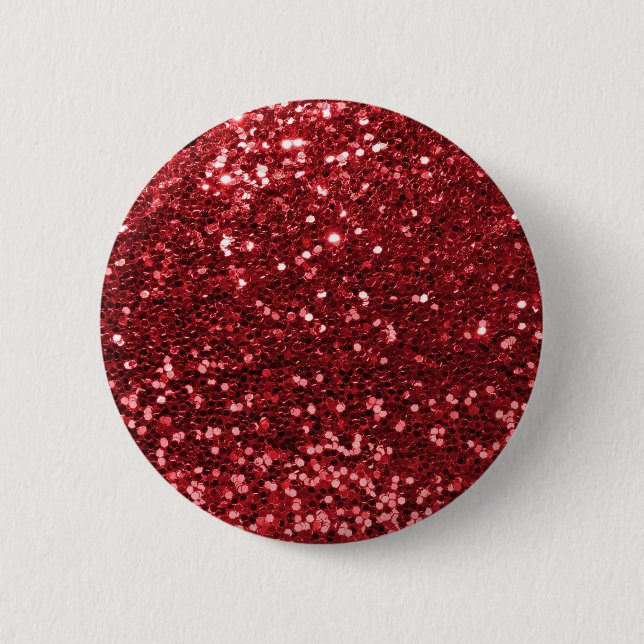 Roter Imitat-Glitzer Button (Vorderseite)