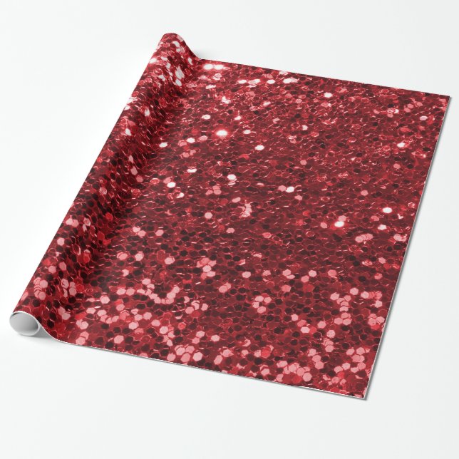 Roter Imitat-Glitzer Geschenkpapier (Ungerollt)
