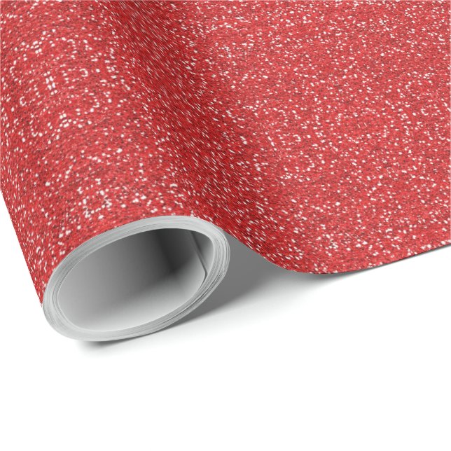 Roter Imitat-Glitzer Geschenkpapier (Rolleneckpunkt)