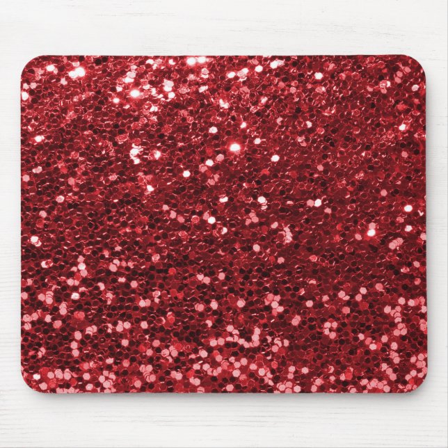 Roter Imitat-Glitzer Mousepad (Vorne)