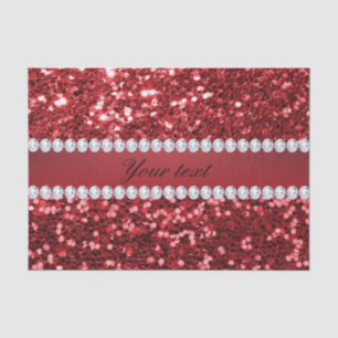 Roter Imitat-Glitzer und Diamanten Seidenpapier