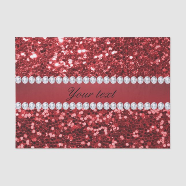 Roter Imitat-Glitzer und Diamanten Seidenpapier (Vorderseite)