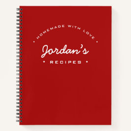 Roter Individuelle Name hausgemacht mit Liebe Reze Notizbuch
