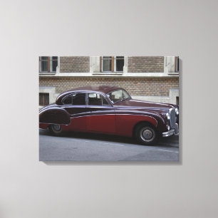 Roter Jaguar Mark IX Leinwanddruck