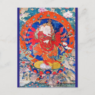 Roter Jambhala Buddhistischer Gott Postkarte