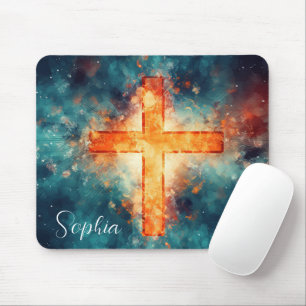Roter Jesus kreuz Jesus Glaube Christliche Sitte Mousepad