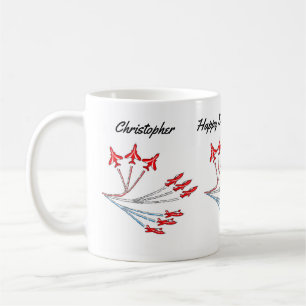 Roter Jet-Flugzeuge Geburtstags-Kaffeebecher Kaffeetasse