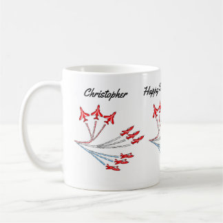 Roter Jet-Flugzeuge Geburtstags-Kaffeebecher Kaffeetasse