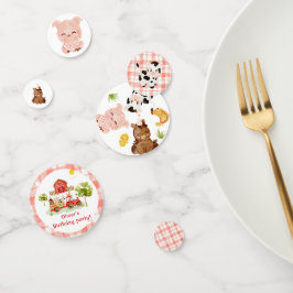 Roter Junge Barnyard Farmtiere Geburtstag Konfetti