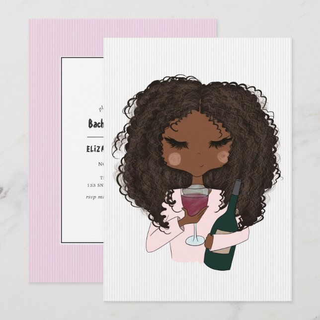 Roter Junggeselinnen-Abschied Einladung (Vorne/Hinten)