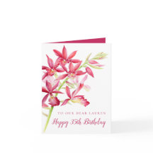 Roter Juwel Orchid Aquarellmalerei 35. Geburtstag