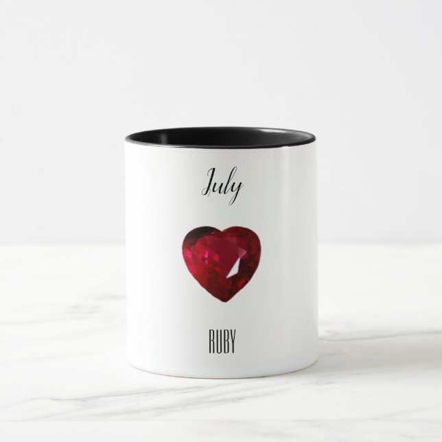 Roter Kaffee Tasse Ruby Gemstone Juli Birthstone (Zentrum)