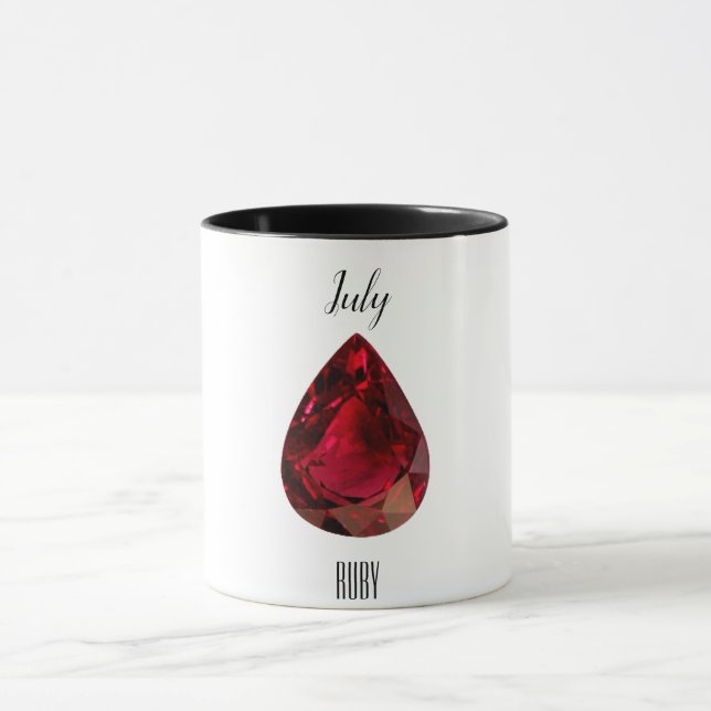 Roter Kaffee Tasse Ruby Gemstone Juli Birthstone (Zentrum)